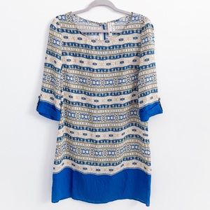 Anthropologie Geo Patterned Shift Dress